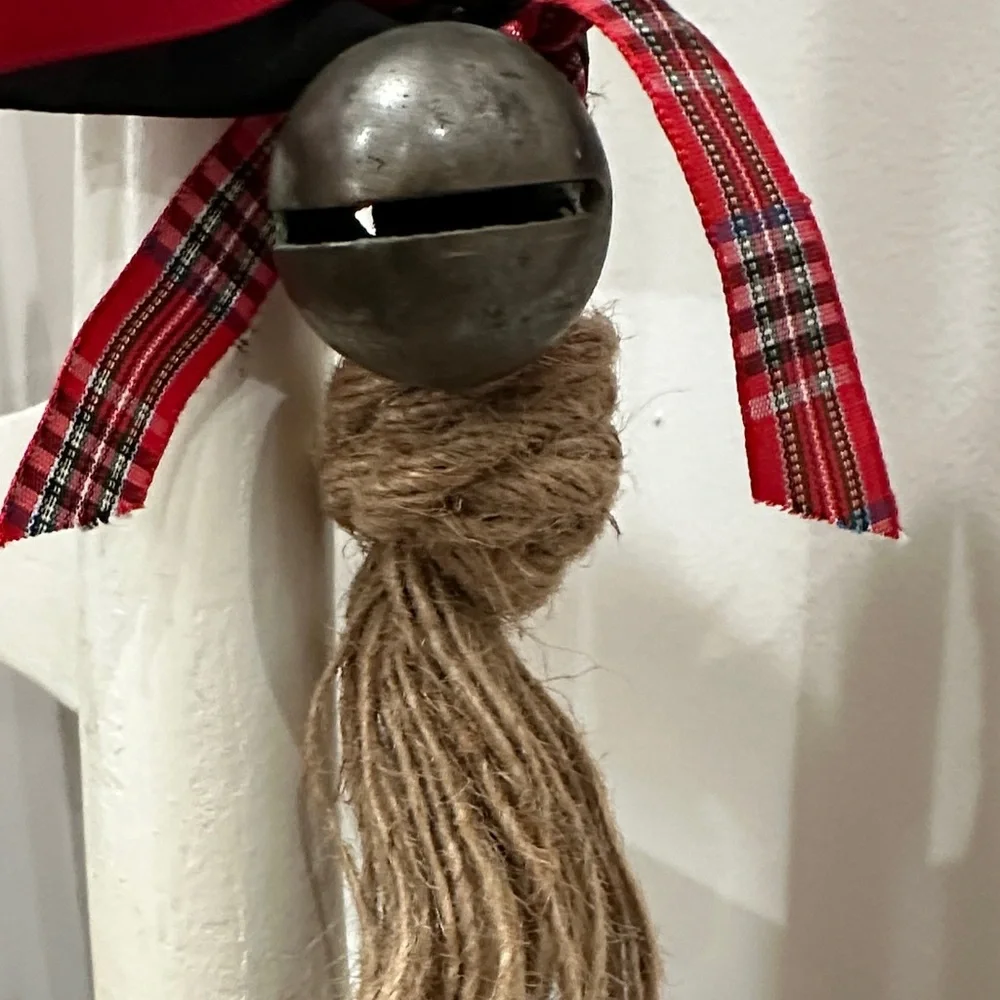 Festive Red and Black Tartan Holiday Chair Decoration